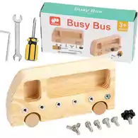 Edukacyjna drewniana zabawka Busy Bus Flying Hippo