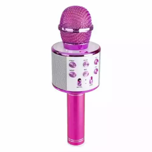 Bezprzewodowy mikrofon Bluetooth do karaoke WS-858 widok z lewej strony